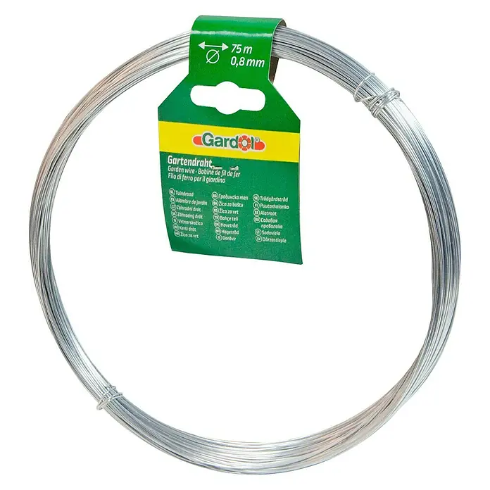Gardol Žica za vrt - 0,8 mm x 75 m, Pocinčano - Pogled s lijeve strane