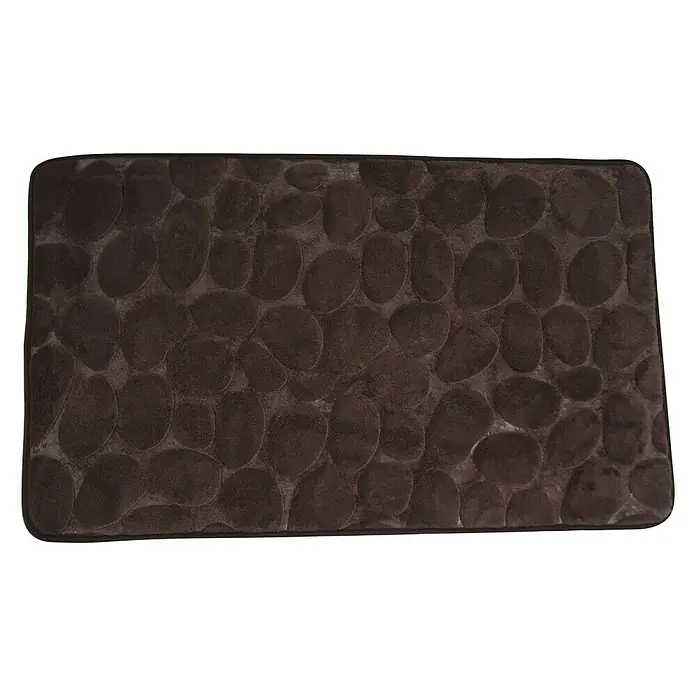 MSV Alfombra para baño Piedras - 50 x 80 cm, Marrón oscuro - Vista superior