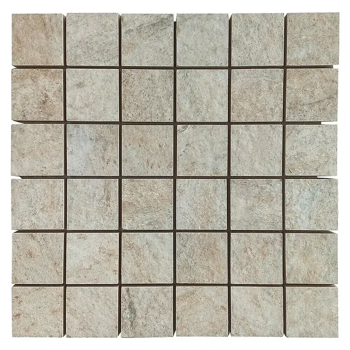 Baldosa de mosaico Volcán - 29 x 29 cm, Gres porcelánico, Marfil - Vista superior
