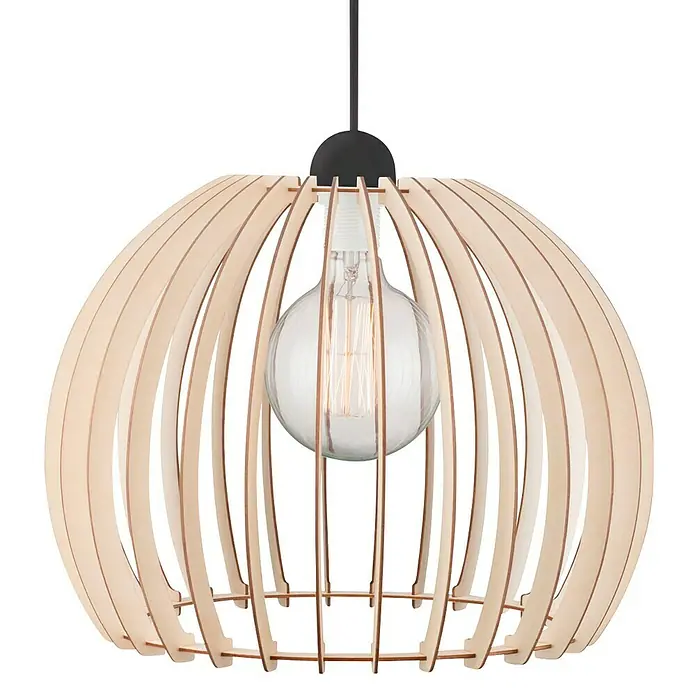 Nordlux Lámpara colgante redonda Chino - 60 W, Ø x Al: 400 mm x 250 cm, Natural, E27 - Vista frontal