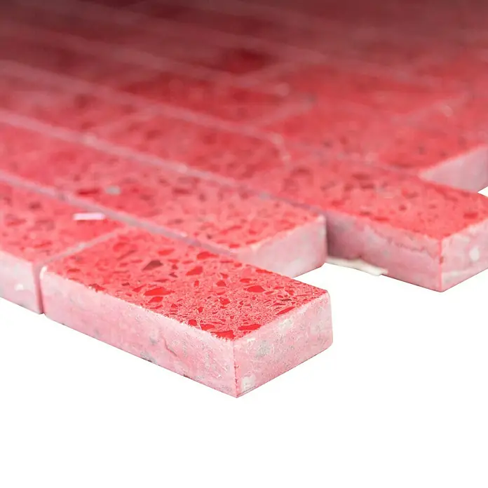 Mosaikfliese Brick Artifical XCM ASMB4 - 30 x 30 cm, Rot, Glänzend - Detailaufnahme