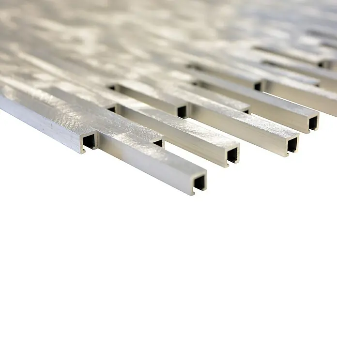 Mosaikfliese Verbund ALF L101F - 27,2 x 30,2 cm, Silber, Matt - Detailaufnahme