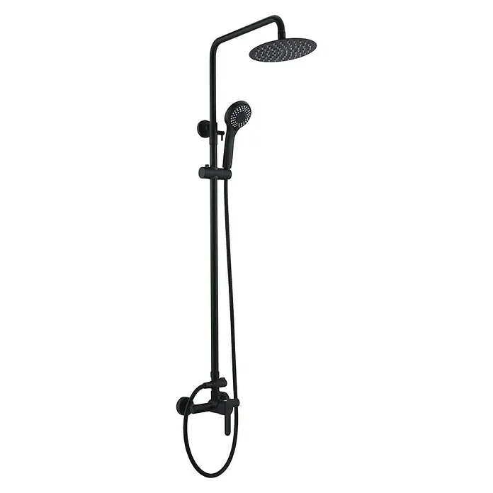Imex Roma Sistema de ducha - Con grifo monomando, Número de tipos de chorro: 3 ud., Negro - Vista frontal