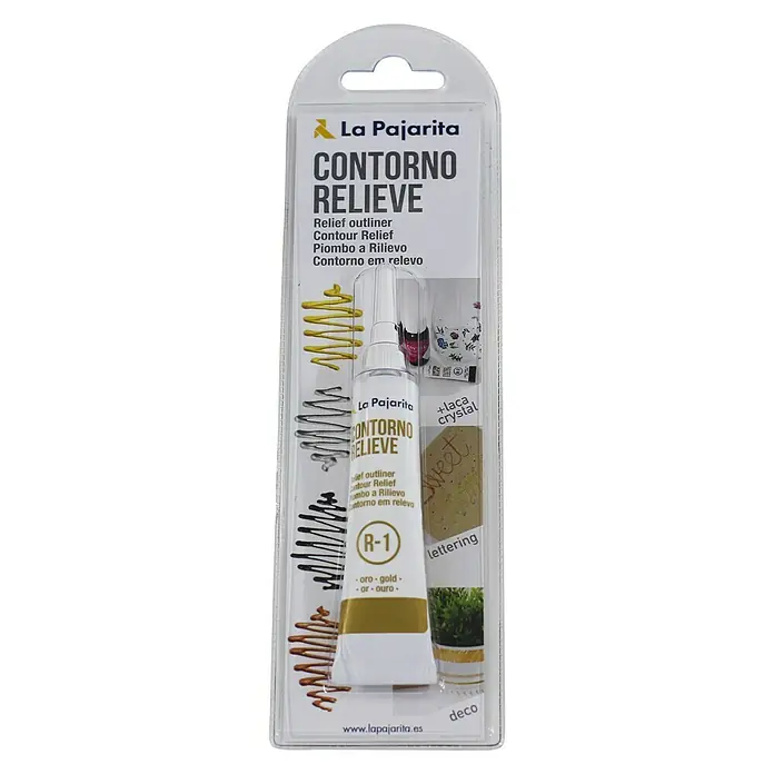 La Pajarita Pintura Contorno relieve - Oro viejo, 20 ml