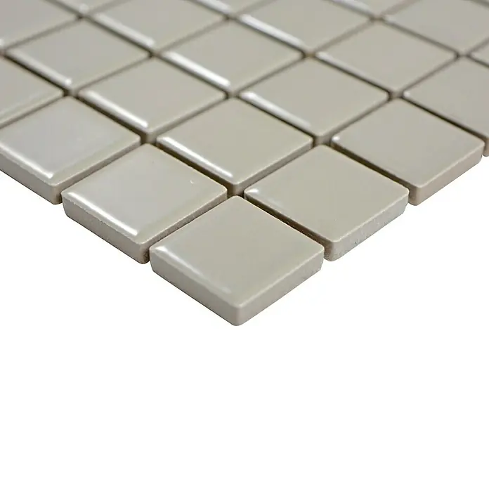 Mosaikfliese Quadrat Uni CG 184 - 29,8 x 29,8 cm, Beige/Braun, Glänzend - Detailaufnahme