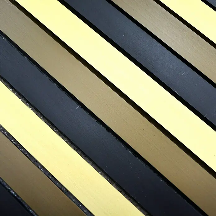Mosaikfliese Stäbchen Mix ALF B301 - 30 x 30 cm, Schwarz/Gold, Matt - Detailaufnahme