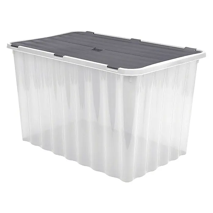 Caja de almacenaje Wave - L x An x Al: 26 x 40 x 26 cm, Plástico, Transparente - Vista frontal