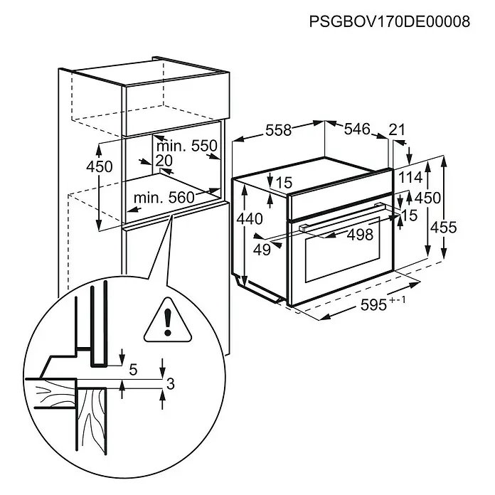 AEG Horno empotrado KEE542020M - Número de tipos de calentamiento: 10 ud., Volumen horno: 43 l