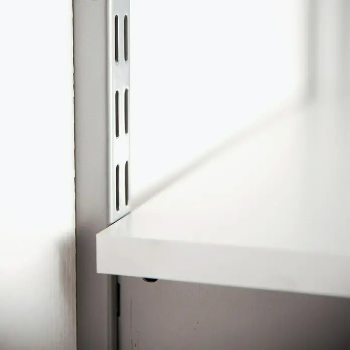 Phönix Wandregal-Set Staxx Büro - L x B x H: 62 x 85 x 223 cm, Traglast: 20 kg/Boden, Weiß/Grau - Detailaufnahme