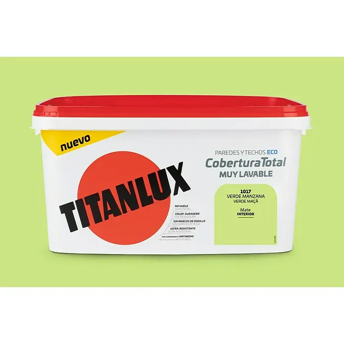 Titan Pintura para paredes Cobertura total - Verde manzana, 4 l, Mate