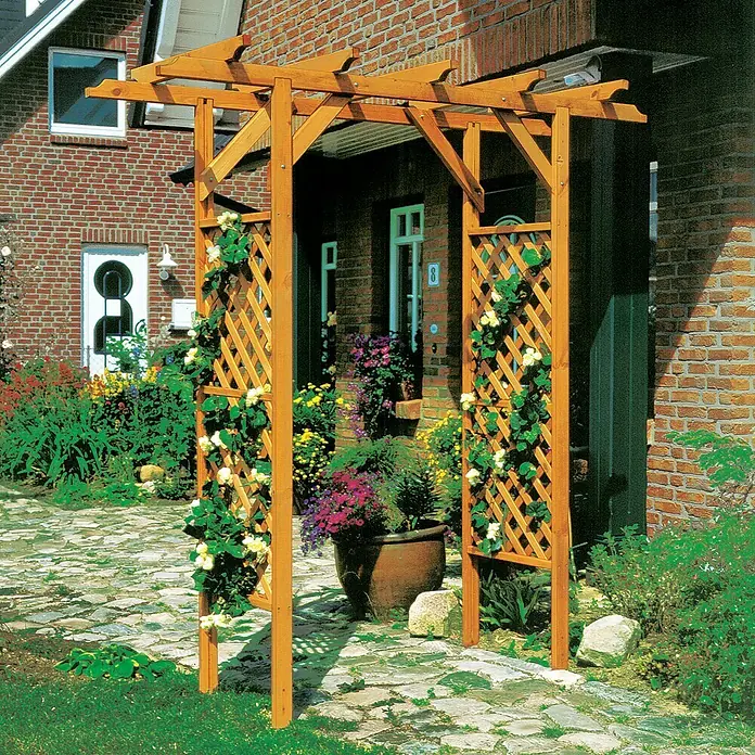 Promadino Pergola Bamberg - Höhe: 208 cm, Ausführung: Ohne Tür & Pflanzkasten - Stimmungsaufnahme