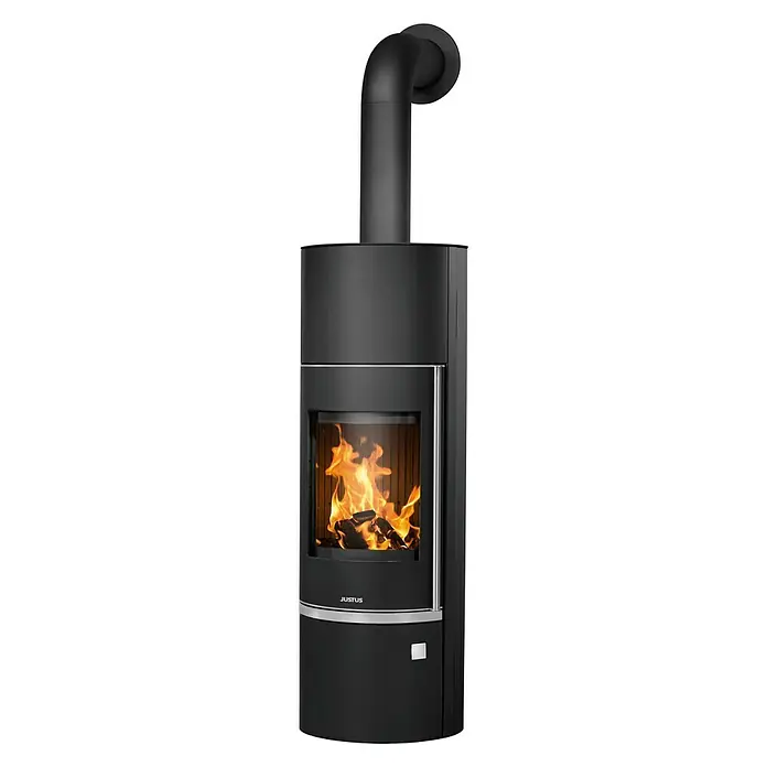Justus Wasserführender Kaminofen Faro Aqua 2.0 - 8,5 kW, Raumheizvermögen: 200 m³, Material Abdeckung: Stahl, Schwarz