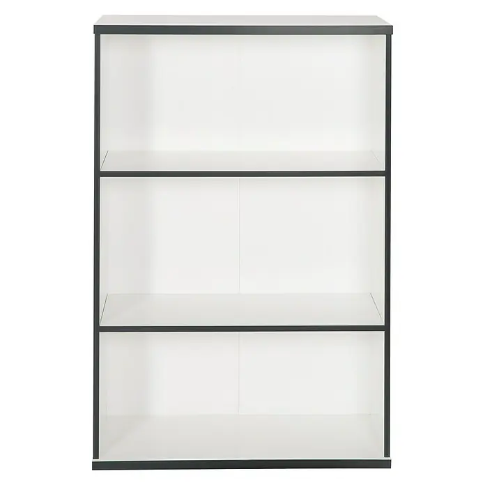 Phönix Chicago Regal - L x B x H: 40 x 80 x 119 cm, Weiß/Schwarz, Traglast: 5 kg/Boden - Vorderansicht