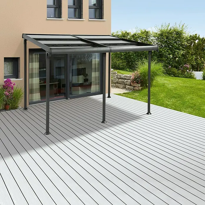 Sunfun Anstellpavillon Sera - 400 x 300 cm, Anthrazit