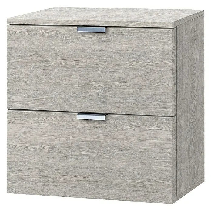Express Möbel Nachttisch Carina - L x B x H: 42 x 40 x 42 cm, Platin, Anzahl Schubladen: 2 Stk. - Rechte Seitenansicht
