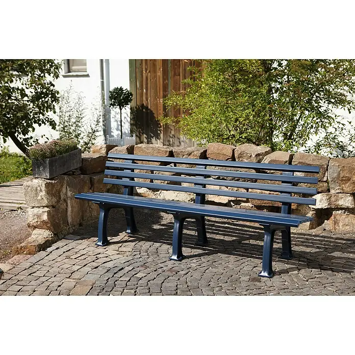 Blome Gartenbank Juist - 200 cm, PVC, Stahlblau - Stimmungsaufnahme