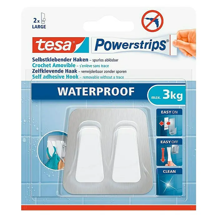 Tesa Powerstrips Doppelhaken Large - 1 Stk., Metall