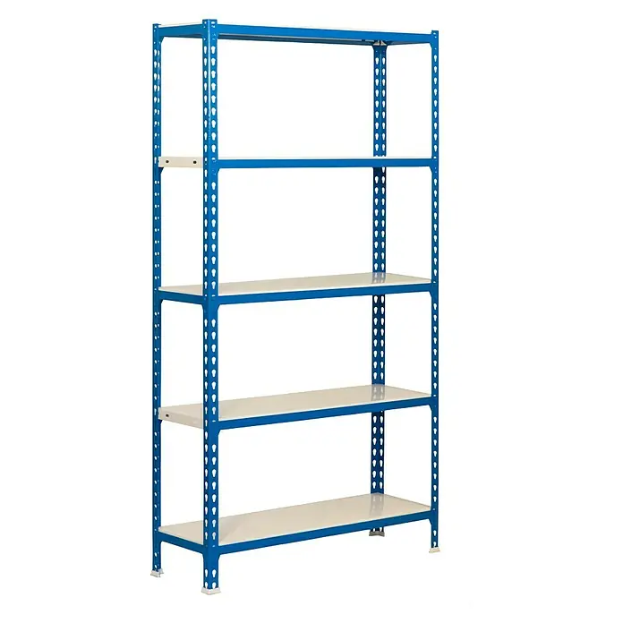 Simonrack Simonclick Metallregal Simonclick Plus - L x B x H: 40 x 100 x 200 cm, Traglast: 180 kg/Boden, Anzahl Böden: 5 Stk., Stecken, Blau/Weiß - Ansicht von oben