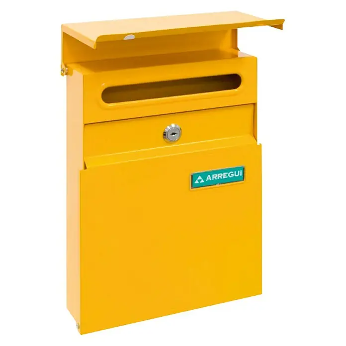 Arregui Line Buzón de correo E-6808 - Acero, L x An x Al: 23 x 6,5 x 30,5 cm, Amarillo