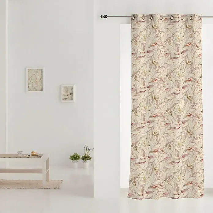 Cortina con ollaos Lanka Yute - 140 x 260 cm, 100% yute, Rojo