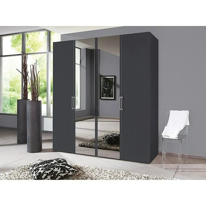 Express Möbel Drehtürschrank Brooklyn - L x B x H: 58 x 200 x 216 cm, Graphit, 1 Spiegel - Stimmungsaufnahme