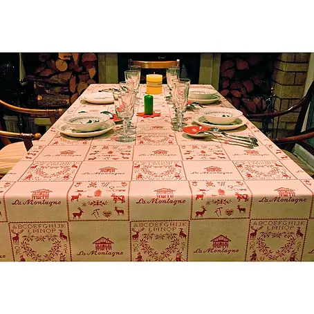 Mantel para mesa a metros Nórdico Rojo/blanco