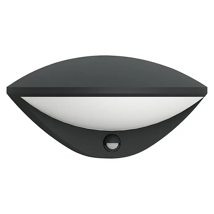 Eglo LED sensor buitenlamp Belcreda - 9,3 W, l x b x h: 16,5 x 33 x 12,5 cm, Antraciet / Wit, Warm wit - Vooraanzicht