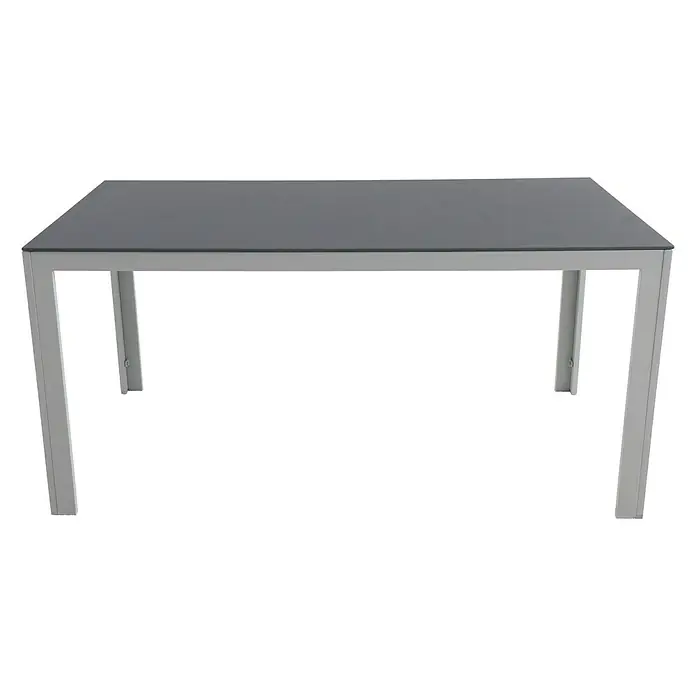 Sunfun Hannah Gartentisch - L x B: 160 x 90 cm, Glas, Grau