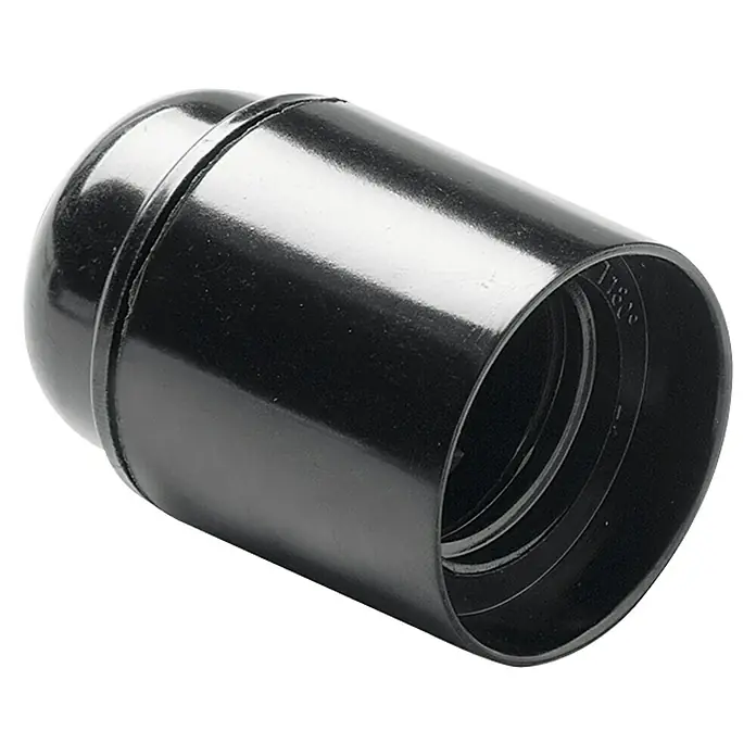 Famatel Casquillo para lámparas 161 - E27, Negro, Plástico