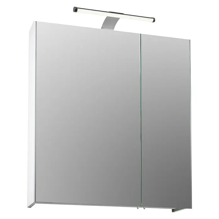 Schildmeyer LED-Spiegelschrank Roma - B x H: 60 x 75 cm, Mit Beleuchtung, Spanplatte, Weiß - Linke Seitenansicht