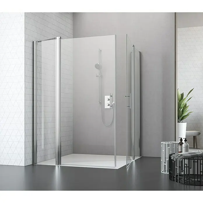 Camargue Vario Bočni fiksni dio tuš kabine - 40 x 195 cm, Premazano, Debljina: 6 mm, Srebrne boje