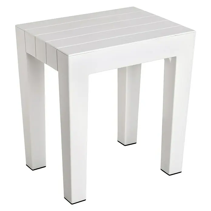 Tatay Taburete para baño Lombok - 29 x 38 x 41,5 cm, Plástico, Blanco
