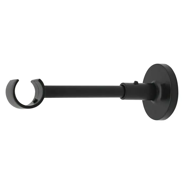 Expo Ambiente Träger Profil - Schwarz, Geeignet für: Gardinenstangen Ø 20 mm, 13 cm - Linke Seitenansicht