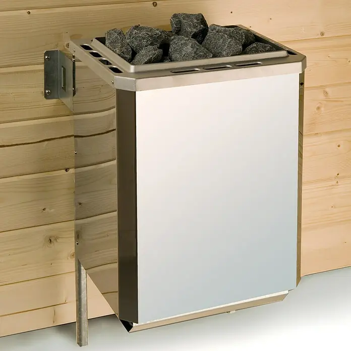 Weka Elementsauna Sara 2 - Mit 9 kW Saunaofen mit externer Steuerung, Material Tür: Ganzglas, 194 x 244 x 199 cm