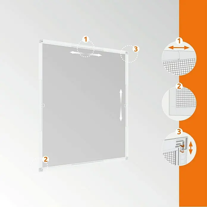 Windhager Insektenschutz-Fensterrahmen Flexi Fit - 100 x 120 cm, Weiß