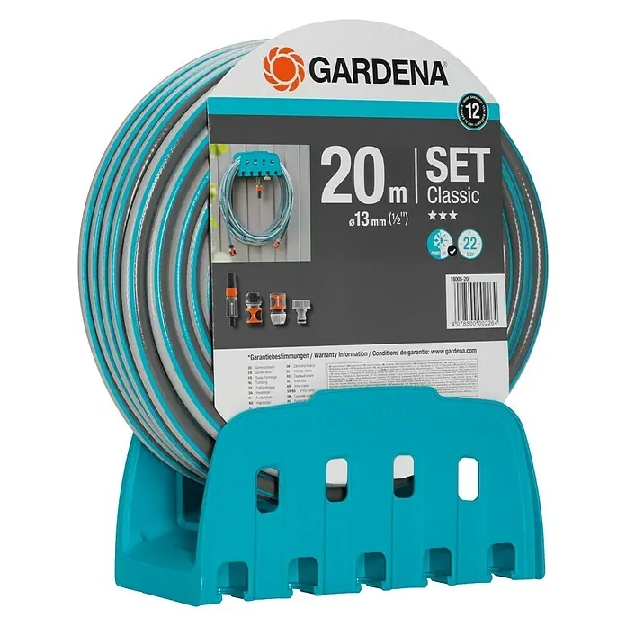 Gardena Classic Kit de manguera Classic 13 mm - Largo: 20 m, Diámetro tubo flexible: 13 mm (½'')
