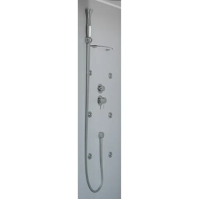 GEO Fix Komplettdusche - 80 x 110 x 215 cm, Weiß/Schwarz - Detailaufnahme
