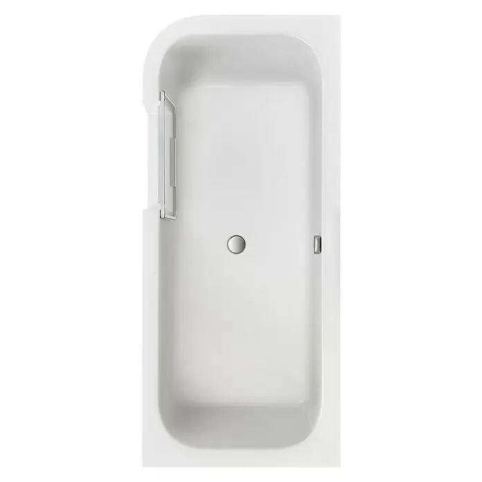 Ottofond Badewanne Pueblo - 180 x 80 cm, Linksseitig, Mit Ab- & Überlaufgarnitur, Sanitäracryl, Weiß - Ansicht von oben