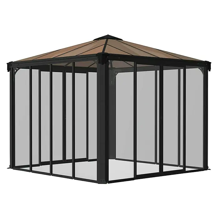 Palram – Canopia Gartenpavillon Ledro 3000 - L x B: 295 x 295 cm, Anthrazit, Bronze