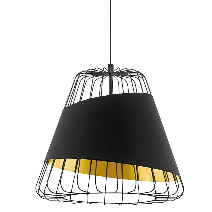 Eglo Pendelleuchte Austell - 60 W, Schwarz/Gold, E27