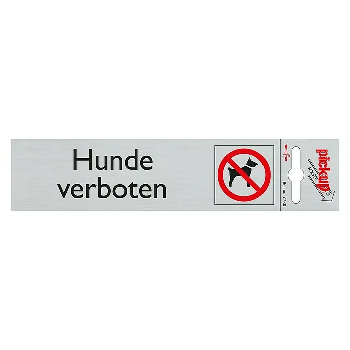 Pickup Aufkleber - Motiv: Hunde verboten, Silber, L x B: 165 x 44 mm - Draufsicht