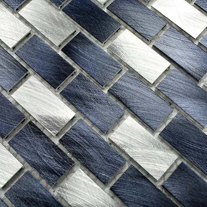 Mosaikfliese Brick XAM A431 - 30,6 x 32,4 cm, Schwarz, Matt - Draufsicht