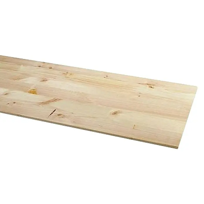 Finsa Tablero de pino sin tratar canto recto - Pino, 200 cm x 60 cm x 18 mm - Vista angular