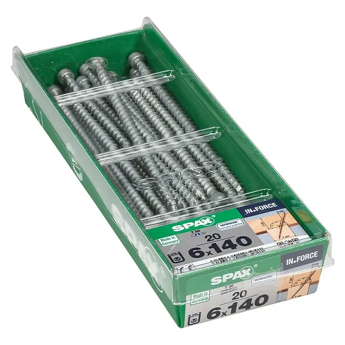 Spax Holzschraube IN.FORCE - Ø x L: 6 x 140 mm, WIROX Oberfläche, T-Star plus, 20 Stk. - Linke Seitenansicht