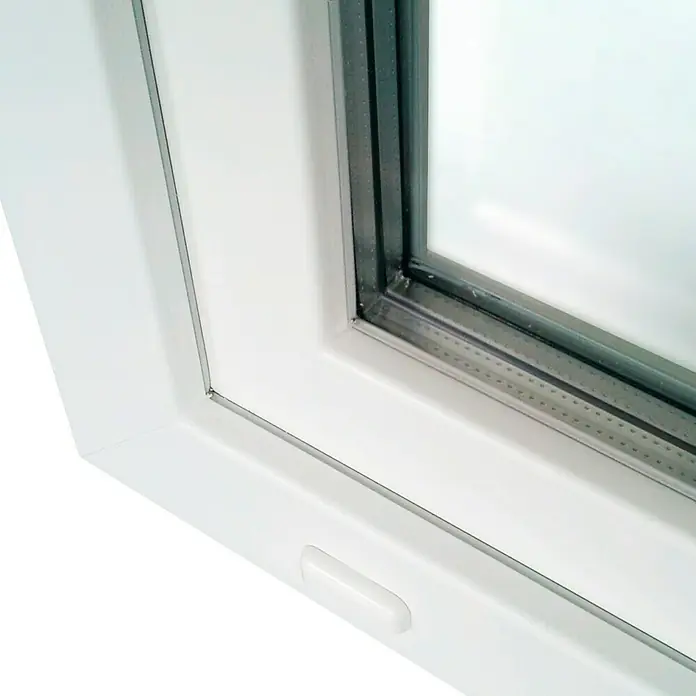 Solid Elements Ventana de PVC Practicable-Oscilobatiente - An x Al: 100 x 100 cm, Derecha, Blanco, Sin persiana - Primer plano
