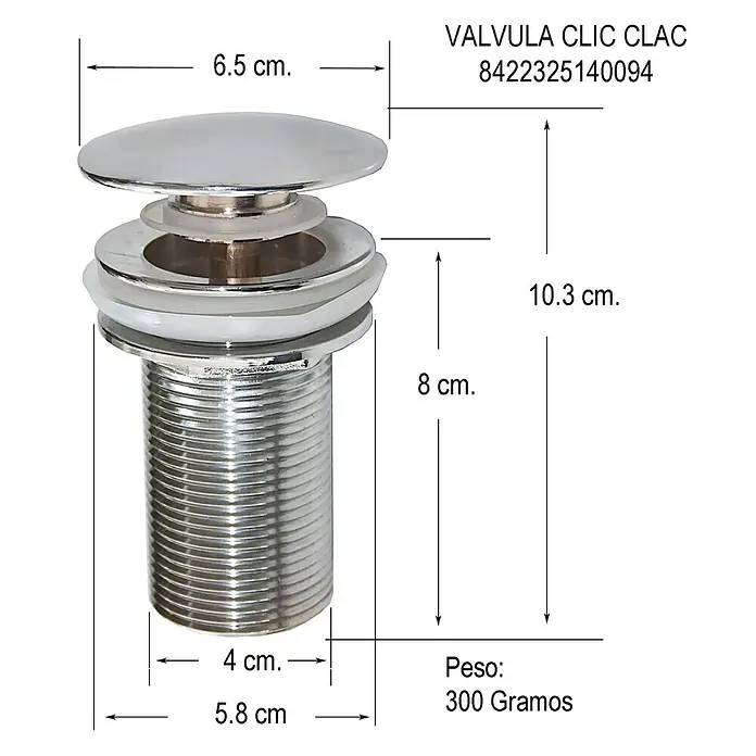 Válvula click clack para lavabo - 