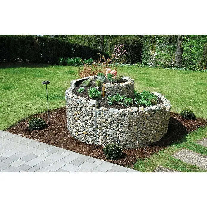 Bellissa Gabionen-Kräuterspirale - 150 x 200 x 80 cm, Stahl, Fassungsvermögen Erde: 1.350 kg - Stimmungsaufnahme
