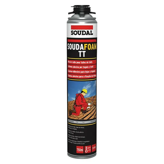 Soudal Espuma de PU Soudafoam TT para pistola - 750 ml, Poliuretano (PU)