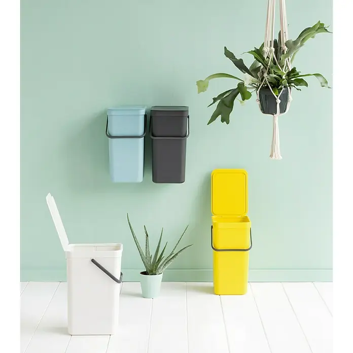 Brabantia Cubo de la basura Sort & Go - Gris, 16 l, Plástico