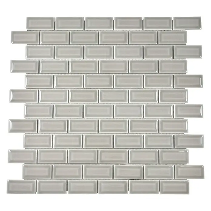 Mosaikfliese Brick Bond Diamond CBC 102 - 30 x 30 cm, Grau, Glänzend - Ansicht von oben